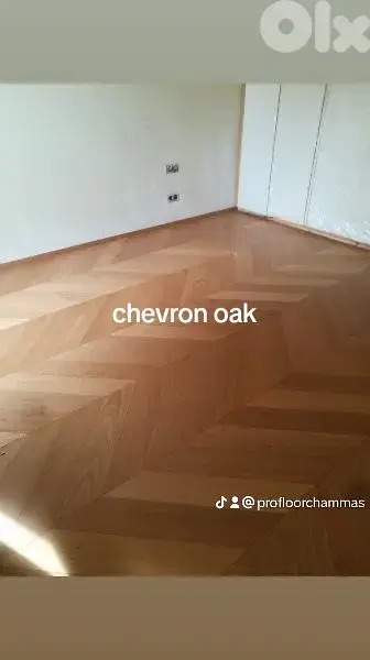 chevron parquet massif