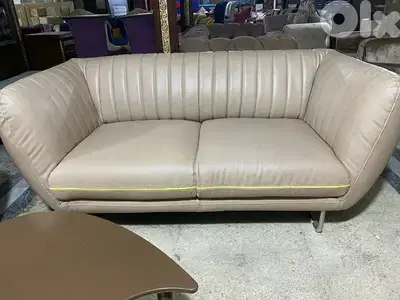 طقم كنبايات جلد اصلي شغل home centre
