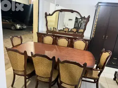 أوضة سفرة خشب زان ولاتي ملبسة قشرة