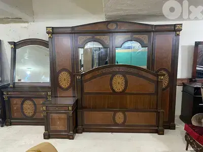 أوضة نوم خشب زان ولاتي ملبسة قشرة زان