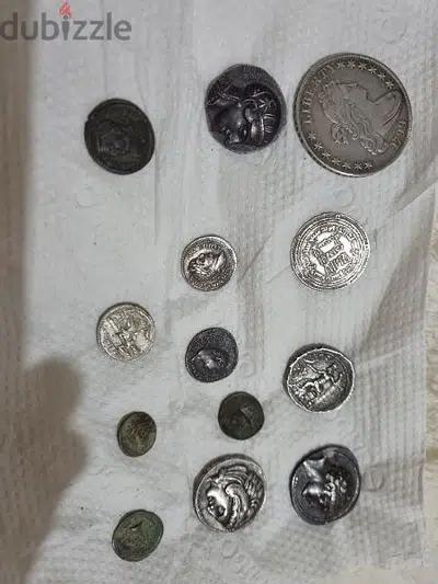 A silver collection of ancient  coins gram 15 dollars
