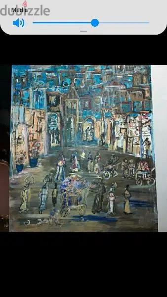 رسم زيتي على القماش يدويه