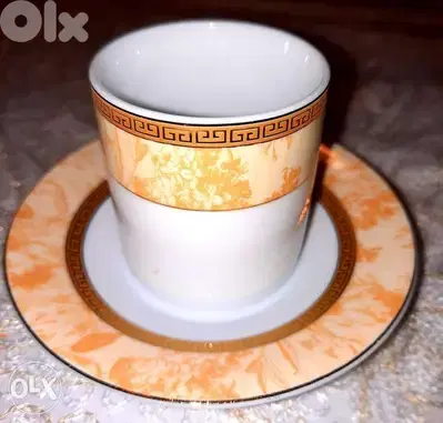 Set of 6 coffee cups gold plated