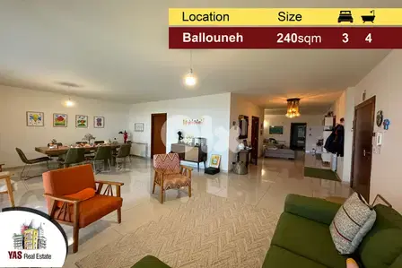 Ballouneh 240m2 | 150m2 Terrace | Sea View | Upgraded | Unique Propert