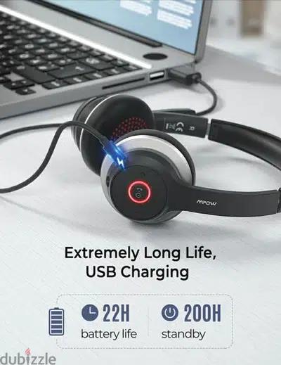 MPOW  HC5 BLUETOOTH headset for call & music+ microphone /4$ delivery