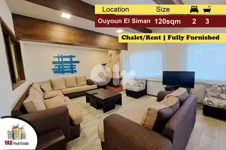 Ouyoun El Siman 120m2 | Rent | Modern Chalet | Fully Furnished | DA
