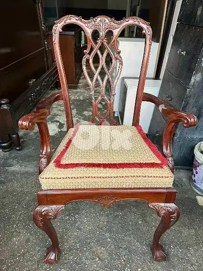 كراسي انتيك لصالون عدد 2 حفر خشب زان
