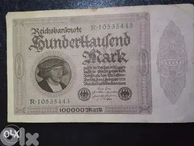 German Deutsch Reich Bank note 100 000 Mark year 1923 Berlin mint