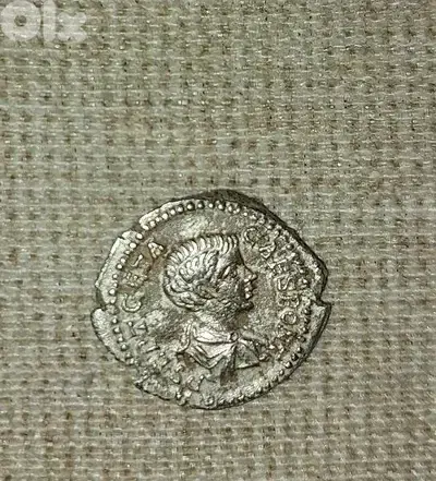 Geta Ancient Roman Ceaser Silver Coin Denarius year  212 AD.