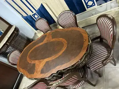 أوضة سفرة ملكية مصرية خشب زان مرصعة نحاس