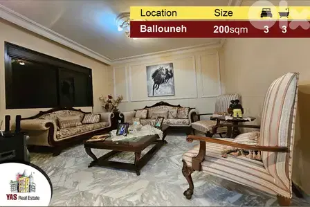 Ballouneh 200m2 | Super Luxurious | Fully Furnished | Open View  TO |