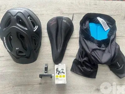 Helmet / Gel Seat / Phone Holder / Cycling Short With Gel Pads