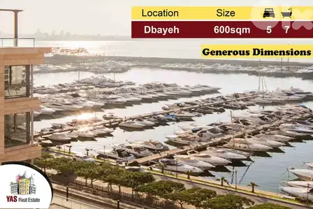 Dbayeh/Waterfront 600m2 | 400m2 Terrace | Pool | Marina View | MJ |