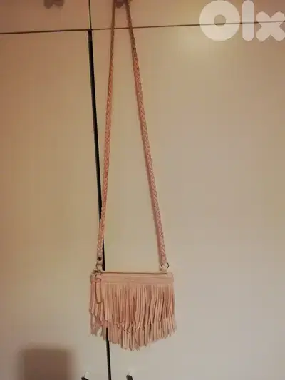 Pink leather bag