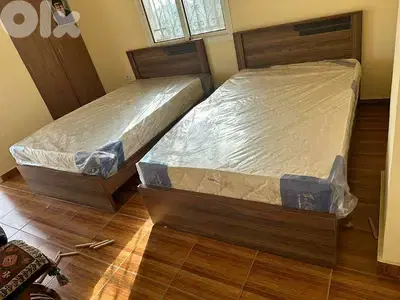 تختين مفرد ونص 120 سم مع فرشات اتنين