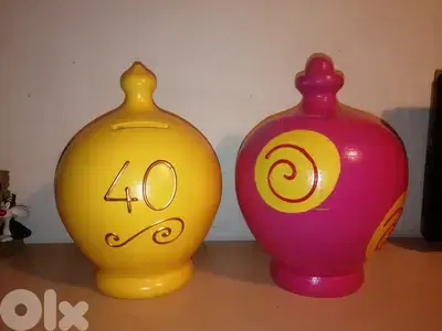 Retro style pottery money bank 19*15cm