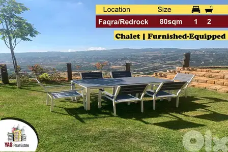 Faqra/Redrock 80m2 | 140m2 Garden | Furnished/Equipped Chalet | View|D