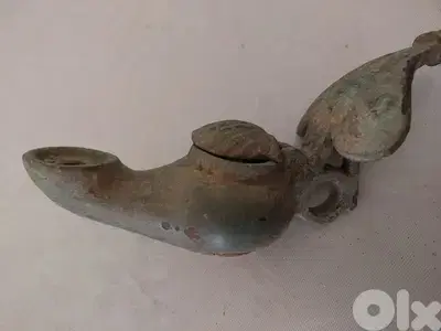 Ancient Eastern Roman Byzantine Bronze Oil Lamp from the 6th century