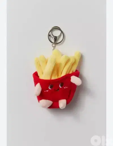 cute plush french fries keychain