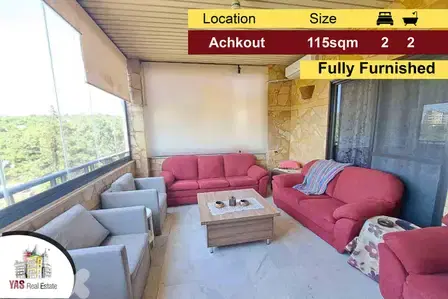 Achkout 115m2 | Fully Furnished | Quiet Street | Mountain View | DA |
