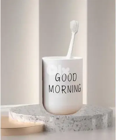 good morning teeth brushes holder cup