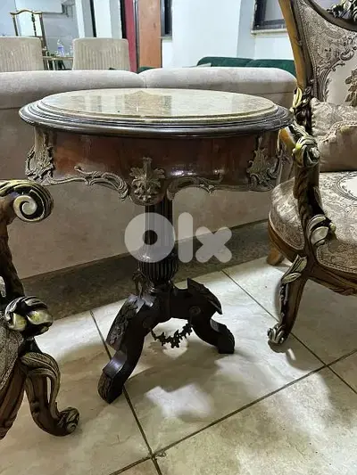 طاولات مبرومين انتيك مصري خشب زان مرصعين نحاس 2