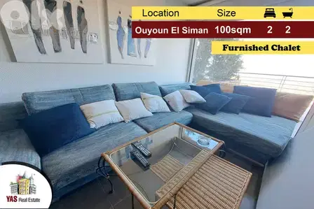 Ouyoun el Siman 100m2 + 120m2 Terrace | furnished Chalet | DA