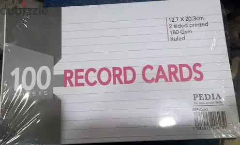 RECORD CARDS PEDIA 100 SHEETS