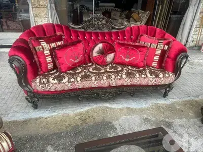 طقم كنبايات ملكي مصري حفر خشب زان