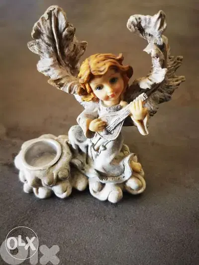 resin angel statue candle holder