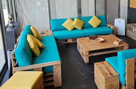 Wood Seats with Couchs  and 3 Tables for only 1099 USD