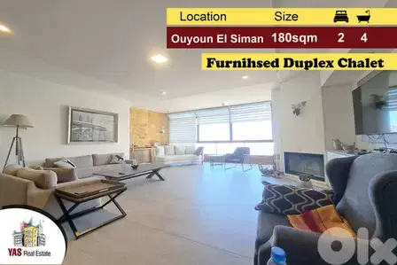 Ouyoun Al Siman/Tilal Al Asal 180m2 | Furnished Duplex | New | DA