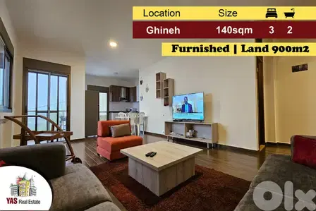 Ghineh 140m2 | 900m2 Land | Furnished | Quiet Street | MY |