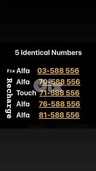Five identical Numbers