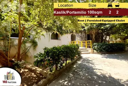 Kaslik/Portemilio 100m2 | Chalet for Rent | Furnished-Equipped | IV |