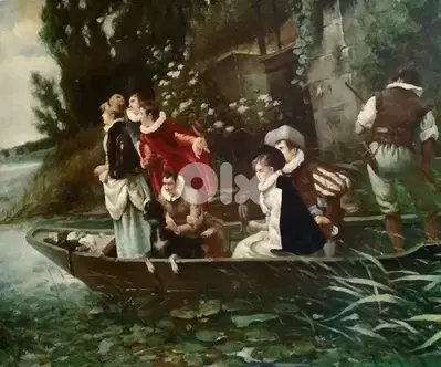 Old English Oil Painting on canvas