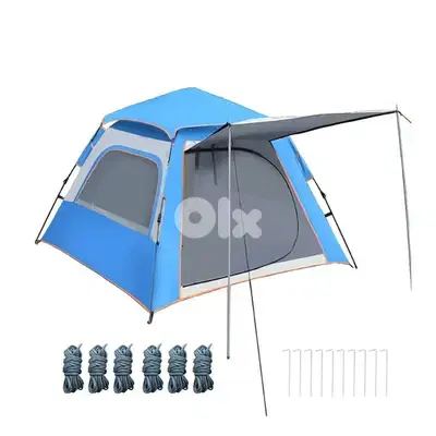 Automatic Camping Tent for 3-4 Campers, Sky Blue Outdoor Tent خيمة