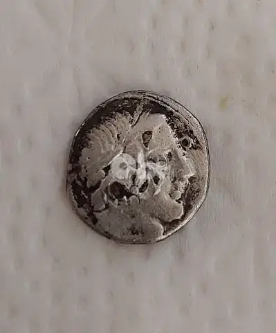 Ancient Head of Rome Silver Coin of the Roman Republic 509-27 BC