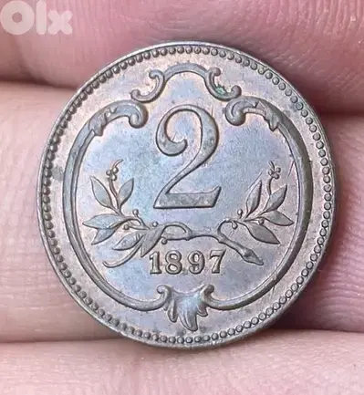 عملة عملات قديمة ٢ هيلير النمسا سنة ١٨٩٧