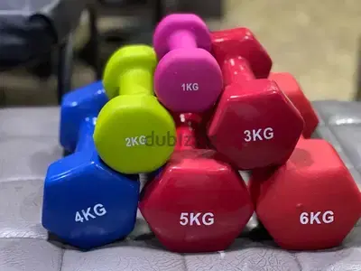 colours dumbbells new from 1kg to 6kg lkilo b 2.25$