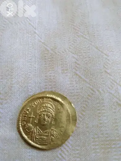 Ancient Byzantine Gold Coin for Emperor Justinan I year 527 AD
