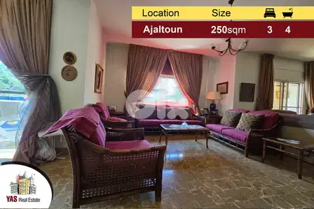 Ajaltoun 250m2 | Well Maintained | Mountain View | Calm Area | DA |