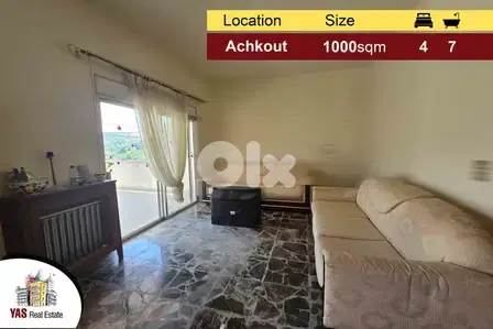 Achkout 1000m2 | 600m2 Terrace / Garden | Building | View | DA |