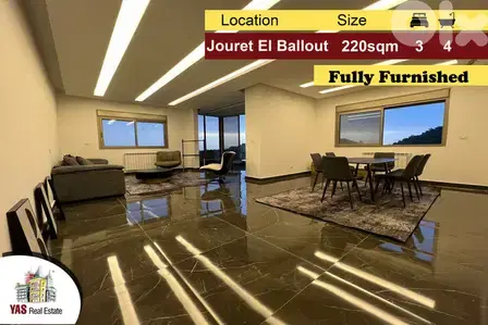 Jouret El Ballout 220m2 | Fully Furnished | Quiet Area | PA |