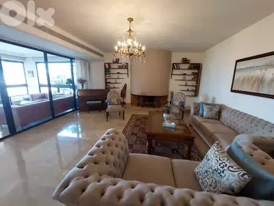 400 SQM Fully Furnished Apartment in Mtayleb, Metn with Sea View