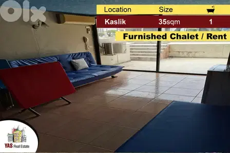 Kaslik 35m2 | 10m2 Terrace | Chalet | Furnished | Well Maintained | EL