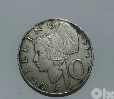 Austrian Ten Shilling silver coin year 1958 weight 7.5 gram