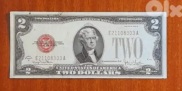 Red Seal two USA Banknote year 1928