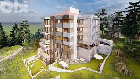 PAYMENT FACILITIES IN BROUMANA WITH GARDEN SEA VIEW 3 BEDS  ,(BR-289)