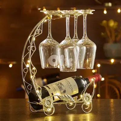 Dragon Boat Wine Rack – Gold Wine Bottle Holder, Floral Accents
